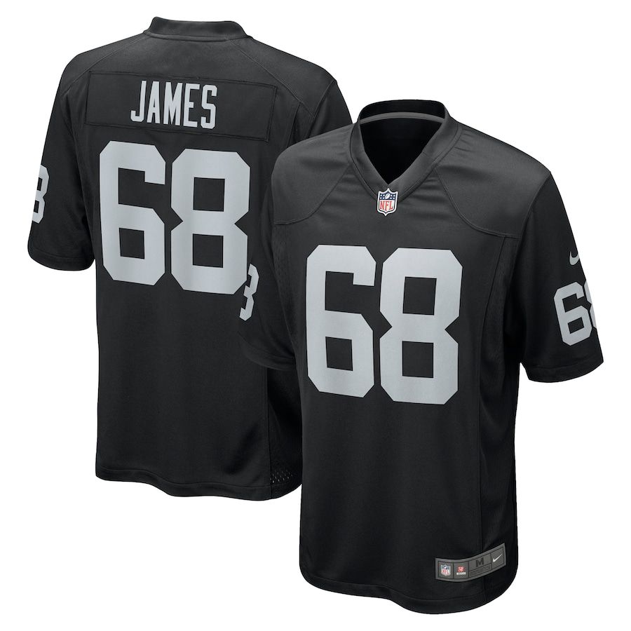Men Oakland Raiders 68 Andre James Nike Black Game NFL Jersey